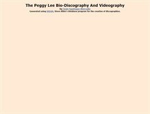 Tablet Screenshot of peggyleediscography.com